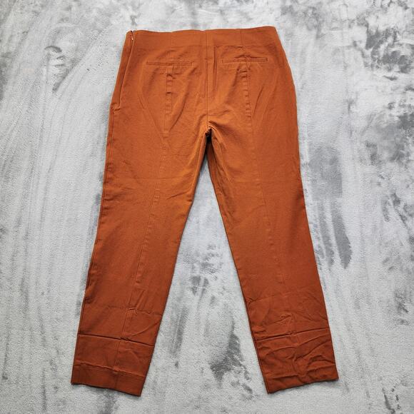 A New Day Pants Womens 12 Rust Orange Slim Fit Ankle Side Zip Office‎ Preppy - Picture 2 of 13